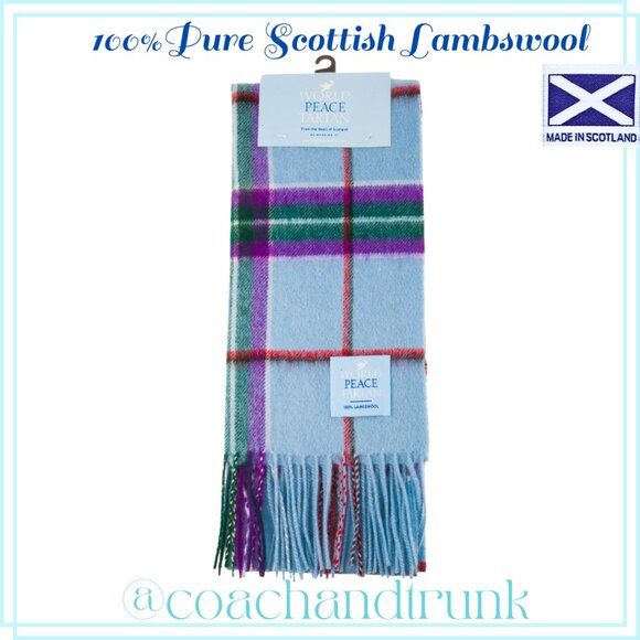 Scarf Scottish Lambswool MEANING OF WORLD PEACE TARTAN INCLUDED NWT - Picture 5 of 5